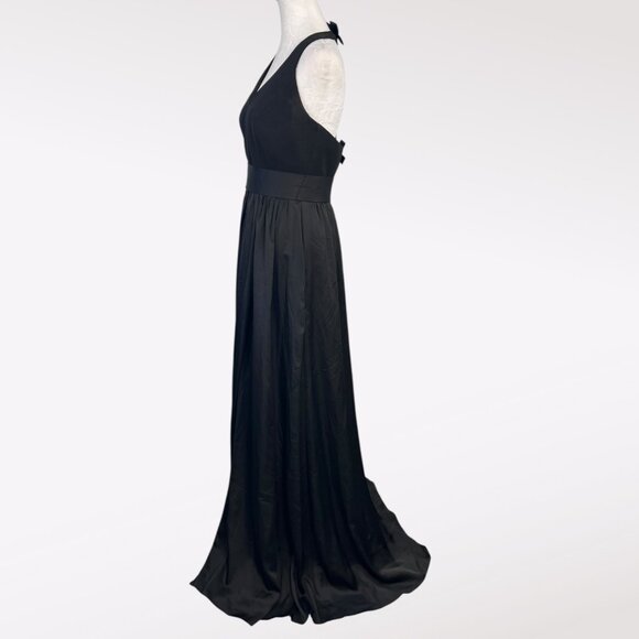 White by Vera Wang Ebony Black Formal Halter Maxi Gown Size 6 - Picture 5 of 9